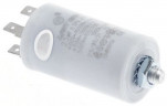 Конденсатор рабочий 25мкФ 400В пластмасса M8 присоединение плоский штекер 6,3 мм ø 365мм Д 70мм