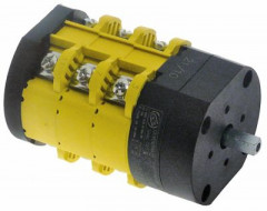 Выключатель поворотный 25А ø ось 6x6мм длина оси 15мм присоединение плоский штекер 690В