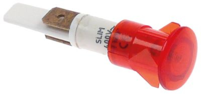 Лампочка сигнальная ø 12мм 400В красн. присоединение F6,3 терм.стой-сть 120°C