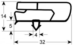 Уплотнитель изоляционный профиль 9797 Ш 805мм Д 460мм посадочный размер