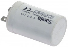 Конденсатор рабочий 440В пластмасса присоединение F6,3 Д 60мм в металлическом корпусе