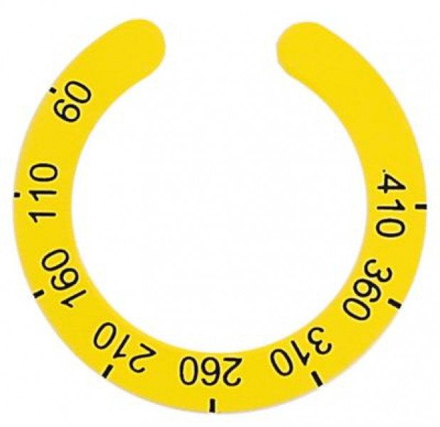Маркировка регулировочной ручки термостат темп. макс. 410°C 60-410°C жёлт.