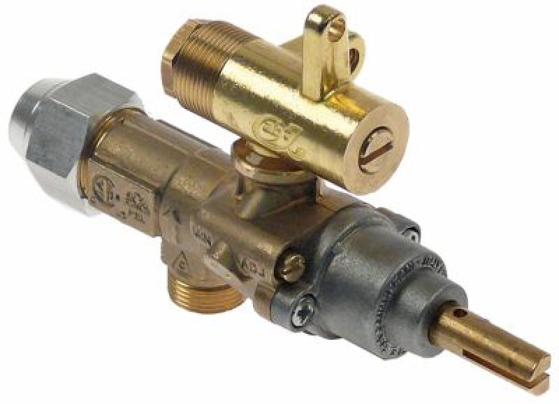 Кран газовый тип GPEL20D МЖ 7мм вход для газа M15x1 (труба-ø 8 мм)