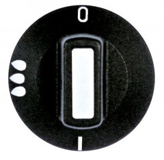 Рукоятка регулировочная 0-SCHMELZEN-1 ø 50мм ø ось 6x4,6мм срез сверху чёрн.