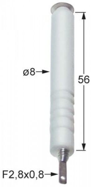 Электрод зажигания для зажима присоединение F 2,8x0,8 мм Д1 ø 8мм с пружиной