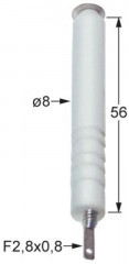 Электрод зажигания для зажима присоединение F 2,8x0,8 мм Д1 ø 8мм с пружиной