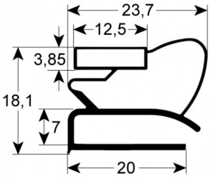 Уплотнитель изоляционный профиль 9954 Д 2500мм наружный размер