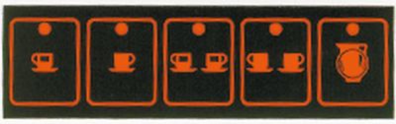 Клавиатура плёночная Д 92мм Ш 26мм кнопки 5 кофемашина для прибора Arianne/Arieta 1-2-3-4 gr.