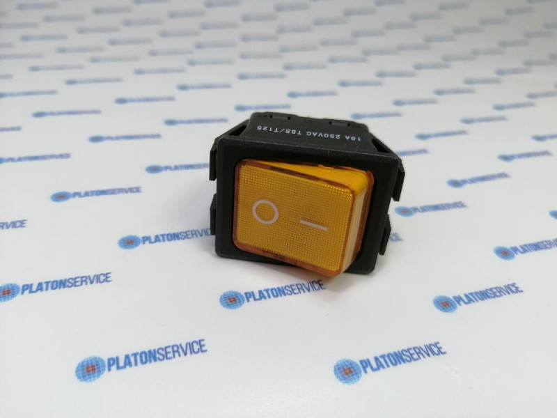 Выключатель балансирный кнопочный монтажные размеры 30x22 мм оранжев. 2NO 250В