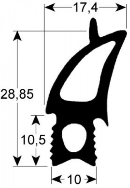 Уплотнитель дверной профиль 2730 Ш 675мм Д 1475мм снаружи посадочный размер