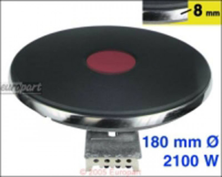 Kochplatte 180mmØ, 2100W 230V 8 mm Edelstahlrand, 3 Schraubanschlüsse ò nur für