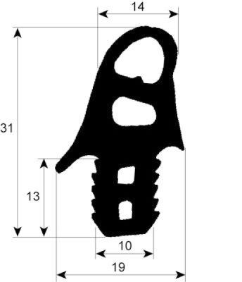 Уплотнитель дверной профиль 2705 Кол-во в уп-вке товар, продаваемый по метрам