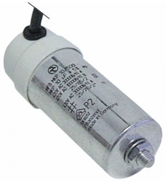 Конденсатор рабочий 400В алюминий  M8 присоединение кабель 300 мм ø 30мм Д 94мм