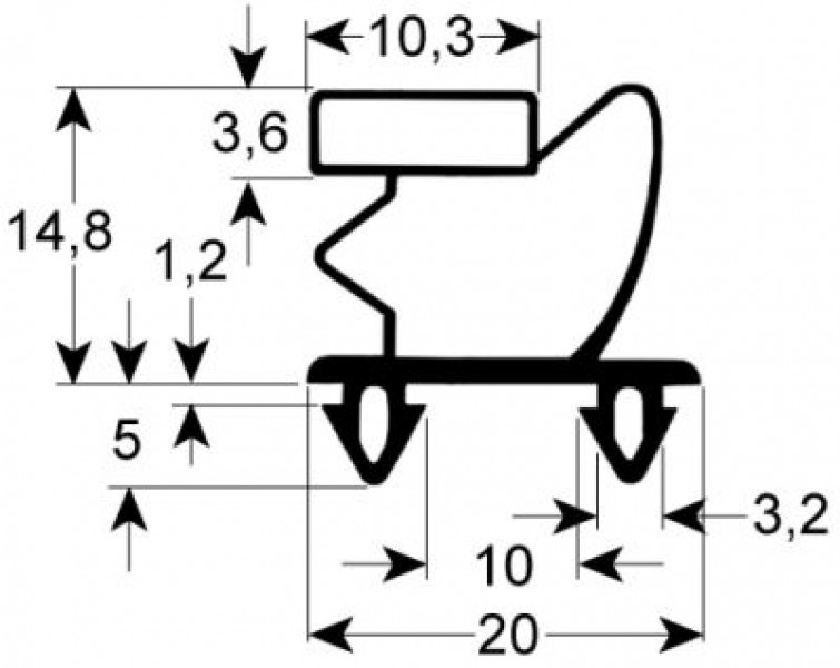 Уплотнитель изоляционный профиль 9795 Д 2600мм посадочный размер
