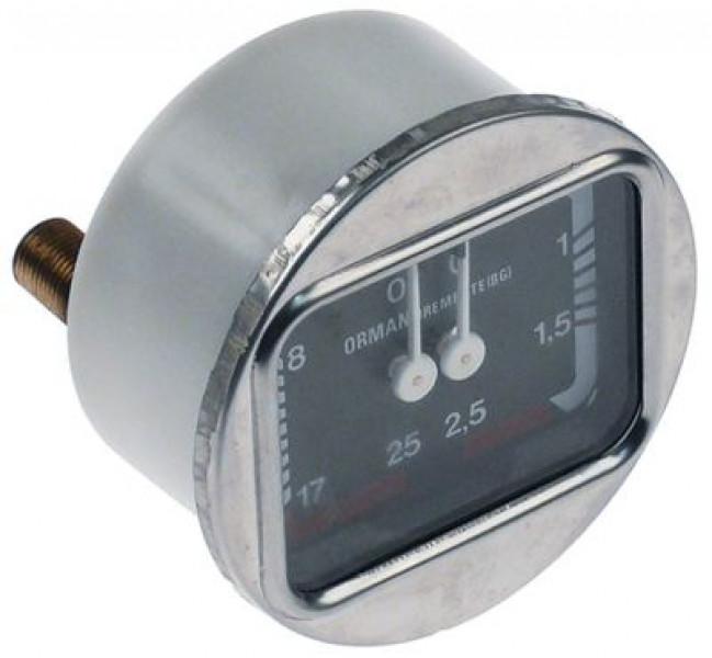 Манометр присоединение сзади резьба 1/8" ø 60мм двойная шкала диапазон давления 0-2,5 / 0-15бар