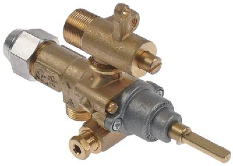 Кран газовый тип GPEL21D МЖ 35мм вход для газа M15x1 (труба-ø 10 мм)