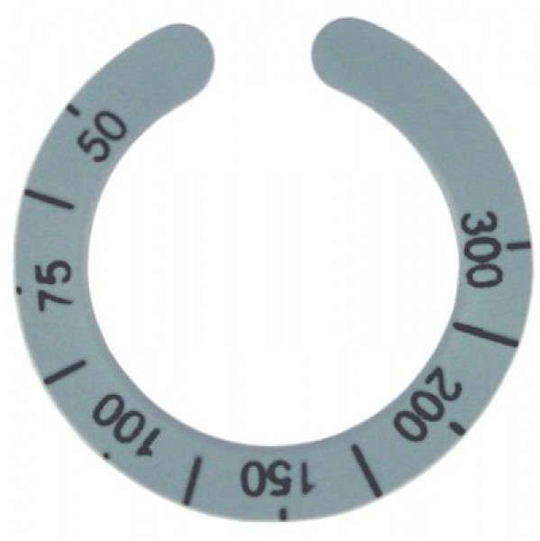 Маркировка регулировочной ручки термостат темп. макс. 300°C 50-300°C сер.