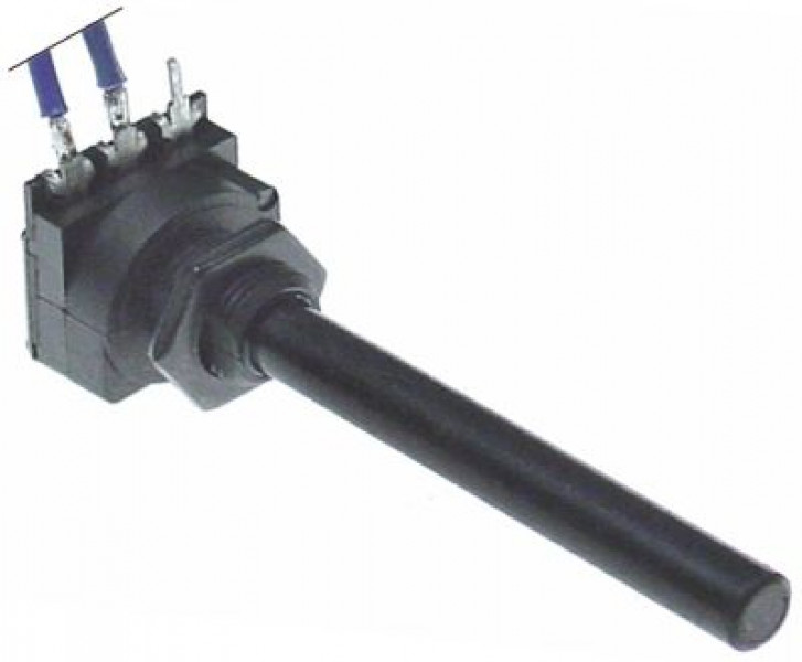 Потенциометр 1kOhm угол поворота 270° ø ось 6мм оконцован. длина оси 42мм резьба M10