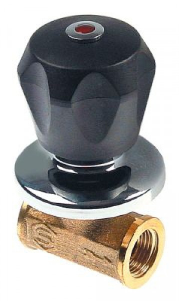 Клапан запорный 1/2" тёпл. общая длина 54мм присоединение 1/2" ø оси M5x0,8мм