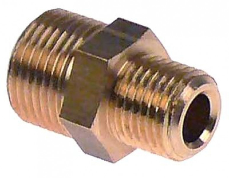 Ниппель двойной резьба 1/4" - 3/8" латунь кол-во в уп-вке 1штук