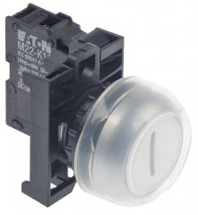 Выключатель нажимной кнопочный бел. 1NO нажим. вкл монтажные размеры ø22 мм