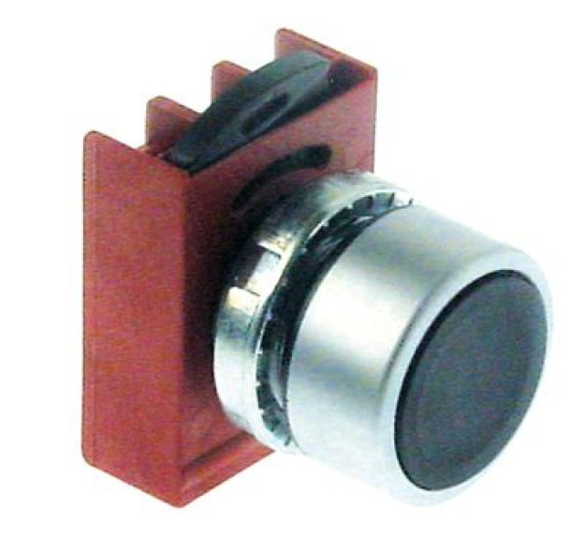 Выключатель нажимной кнопочный чёрн. монтажные размеры ø22 мм