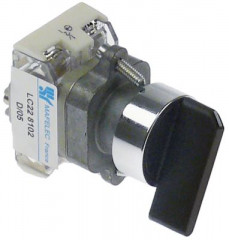 Выключатель-селектор чёрн. 2NO комплект монтажные размеры ø22 мм