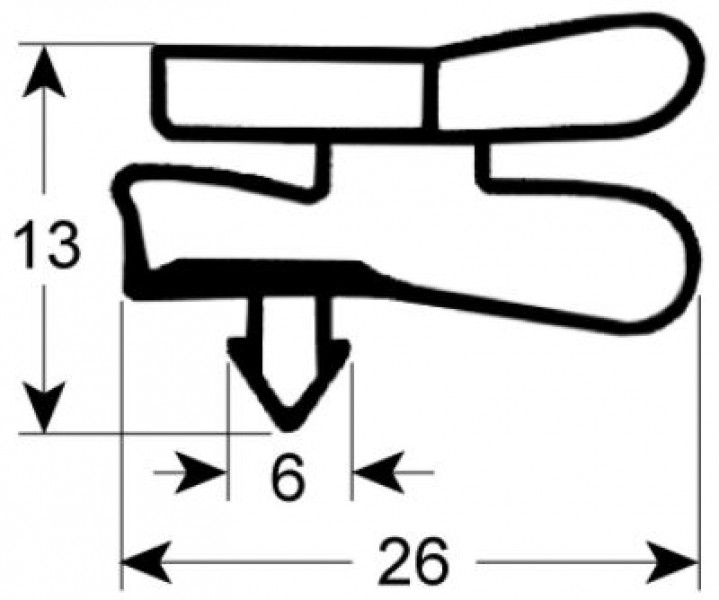 Уплотнитель изоляционный профиль 9149 Ш 720мм Д 1710мм посадочный размер
