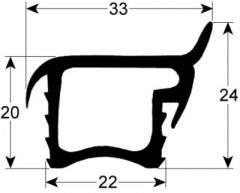 Уплотнитель для тележки-стеллажа профиль 4060 Ш 450мм Д 170мм