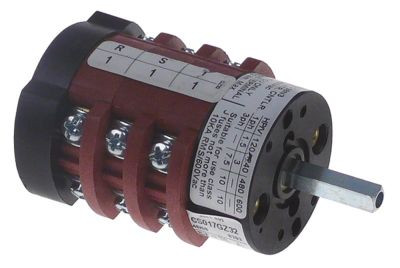Выключатель поворотный 17А ø ось 5x5мм длина оси 23мм присоединение винтовое соединение