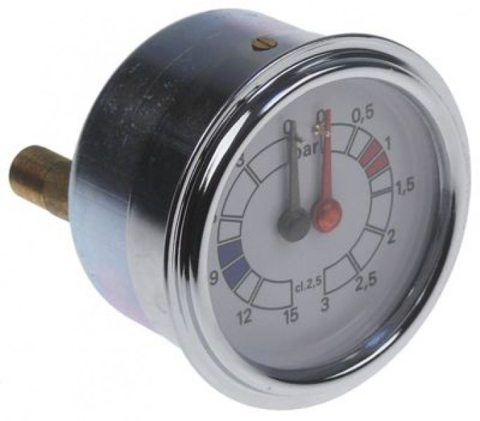 Манометр присоединение сзади резьба 1/8" ø 60мм двойная шкала диапазон давления 0-3 / 0-15бар