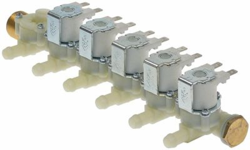 Клапан электромагнитный 6ти-кратн. прямой пластмасса темп. макс. 60°C вход 3/4"