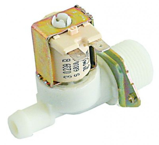 Клапан электромагнитный одинарн. прямой пластмасса темп. макс. 90°C вход 3/4" 230 В перем. тока