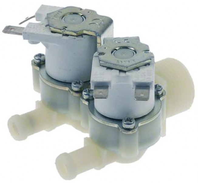 Клапан электромагнитный двойн. прямой пластмасса темп. макс. 90°C вход 3/4" 24 В перем. тока