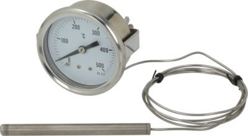 TELE-THERMOMETER WHITE ø 60 mm 0-500°C metal sheath