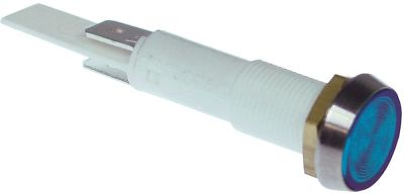 Лампочка сигнальная ø 10мм 230В голуб. присоединение плоский штекер 6,3 мм