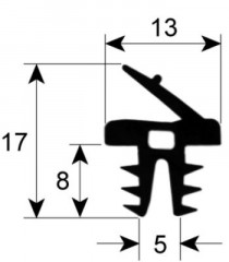 Уплотнитель дверной профиль 2300 Кол-во в уп-вке товар, продаваемый по метрам
