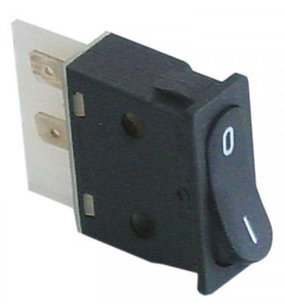 Выключатель балансирный монтажные размеры 34,2x12,6 мм чёрн. 1NO 250В