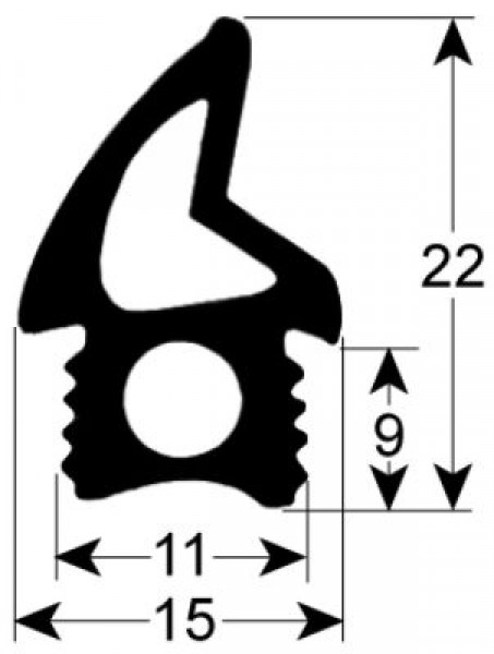 Уплотнитель дверной профиль 2768 Д 2020мм