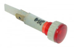 Лампочка сигнальная ø 10мм 230В красн. присоединение плоский штекер 4,8 мм