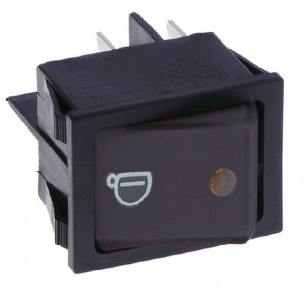 Выключатель балансирный монтажные размеры 30x22 мм оранжев. 2NO 250В