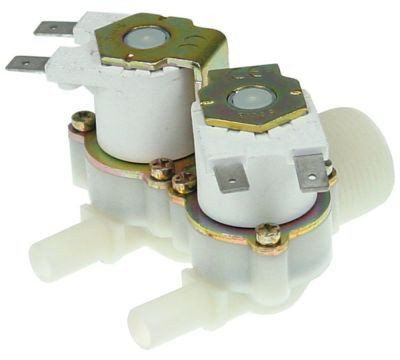 Клапан электромагнитный двойн. прямой пластмасса темп. макс. 90°C вход 3/4" 230 В перем. тока RPE