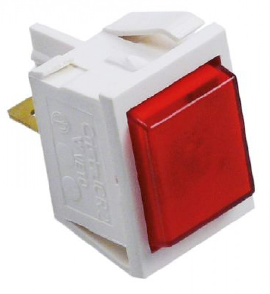 Лампочка сигнальная мм 30x22мм 230В красн. присоединение плоский штекер 6,3 мм