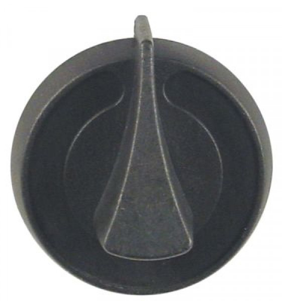 Рукоятка регулировочная без обозначения ø 55мм ø ось 6x4,6мм срез сверху чёрн.