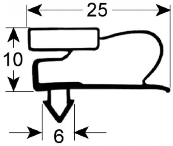 Уплотнитель изоляционный профиль 9050 Ш 560мм Д 1585мм посадочный размер