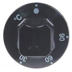 Рукоятка регулировочная термостат темп. макс. 90°C ø 55мм ø ось 6x4,6мм срез сверху чёрн.