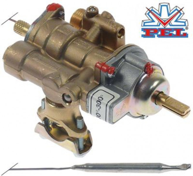 Термостат газовый тип 25ST 100-300°C вход для газа фланец трубы ø21 мм МЖ 35мм