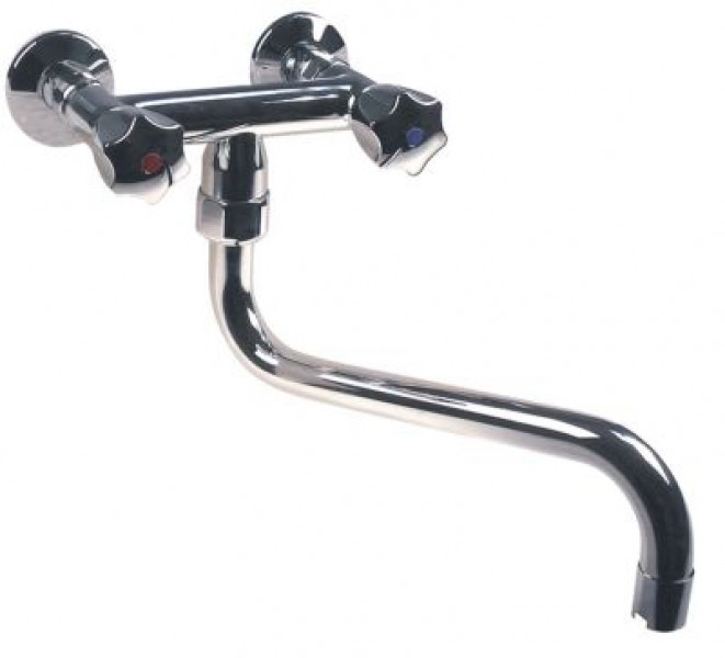 Кран-смеситель настенный арматура стенка поворотный излив 360° с втулкой присоединение 3/4"