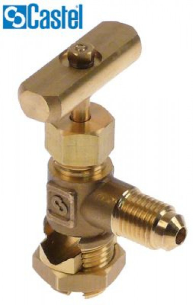 Врезной вентиль присоединение 1/4" SAE тип 8330/A CASTEL ø трубы 6-10 мм