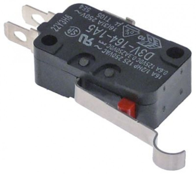 Микровключатель приводится в действие при помощи рычага 250В 16А